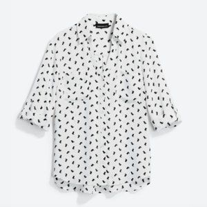 StitchFix FORTUNE + IVY Christelle Button Down Blouse (Cat Print, size M)